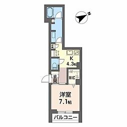 グランメゾン浜松 1Kの間取図画像