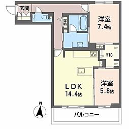 グラン佐藤 2LDKの間取図画像