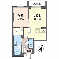 AZUR米山 1LDKの間取図画像
