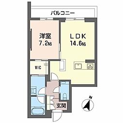 AZUR米山 1LDKの間取図画像
