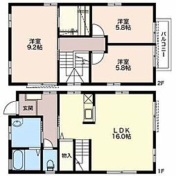 中西借家III 1階3LDKの間取り