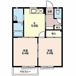 ヒルズ桜ケ丘 2Kの間取図画像