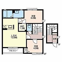 クレシアA 2LDKの間取図画像