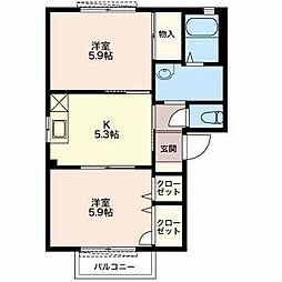 エミネンス2 1LDKの間取図画像