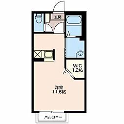 ディアス清水北 ワンルームの間取図画像
