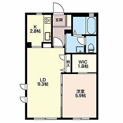 ヴィラタンネ 1LDKの間取図画像