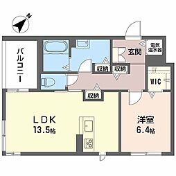 アニマート 1LDKの間取図画像