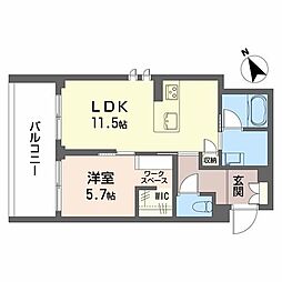 シャーメゾンサクラスクエア本郷 3階1LDKの間取り