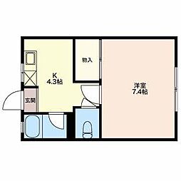 フォーブル510 1Kの間取図画像