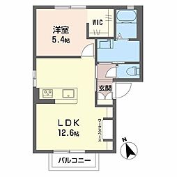 フォーレスι 1階1LDKの間取り