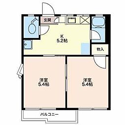フォーブル二木 2Kの間取図画像