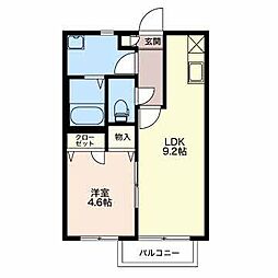 プリエ1棟 1LDKの間取図画像