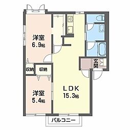 ベルメゾン裾花SE 2LDKの間取図画像