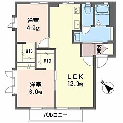 パストラルハイム 1階2LDKの間取り