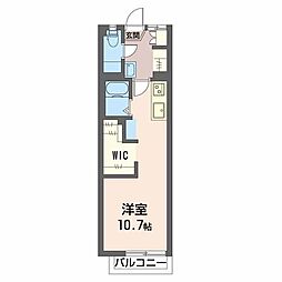 フレグランスマルナカ 1階ワンルームの間取り