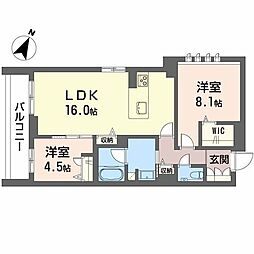 シクラシオン 2LDKの間取図画像
