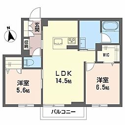 シャーメゾンＭII（ＳｈａＭａｉｓｏｎ　ＭII） 2階2LDKの間取り