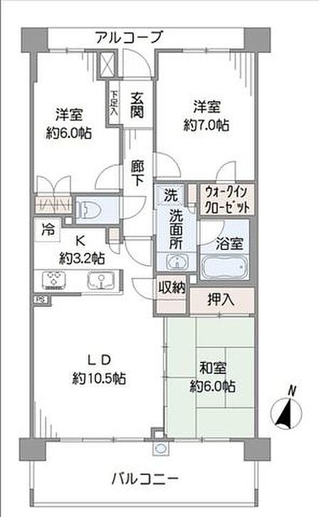 3LDK 間取り
