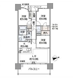 ザ・パークハウス茅ヶ崎 3LDKの間取図画像