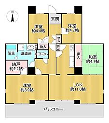 ロワイヤル広畑 4LDKの間取図画像