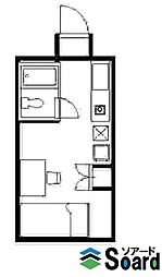 レクエルドやまな 1Kの間取図画像