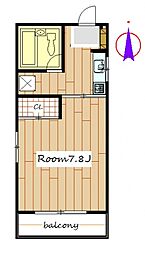 本町ハイツ 3階1Kの間取り