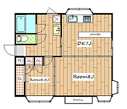 ハイツフレンド玉村Ｖ 1階2DKの間取り