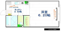 ハイツフレンド玉村2 1Kの間取図画像
