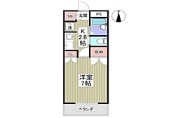 ミヤギハイツ 1Kの間取図画像