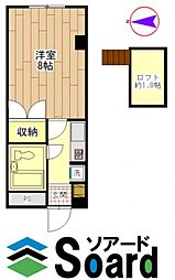 CHARMANTUKECHIAPARTMENT 1Kの間取図画像