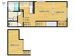 75apartment.東明L 1LDKの間取図画像