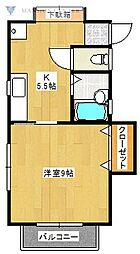 ラカーサフェリーチェ 1Kの間取図画像