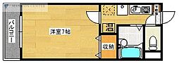 グリーンハウス 1Kの間取図画像