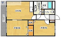 エムズ・リッシュ 2DKの間取図画像