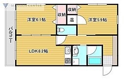 ストーンリバー 2LDKの間取図画像