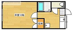 セトルハウスB 1Kの間取図画像
