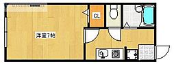 三栄ビル 1Kの間取図画像