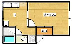 カーサ・グランフィール 1Kの間取図画像