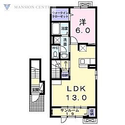 アメジスト 1LDKの間取図画像
