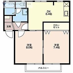 ユニオンハウス 2DKの間取図画像