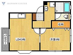 コーポラベンダー 1LDKの間取図画像