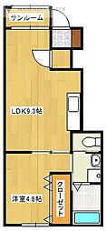 メゾン・ド・セルジュ 1LDKの間取図画像