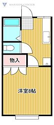 キスメット 1Kの間取図画像
