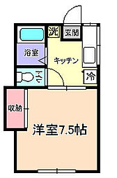 フォーブル・真田 1Kの間取図画像