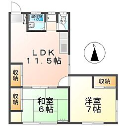 マンションPINETREE 2LDKの間取図画像