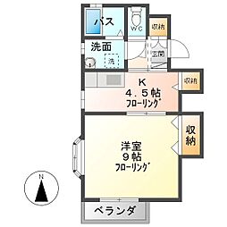 上田電鉄別所線 赤坂上駅 徒歩22分の賃貸アパート 1階1DKの間取り