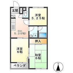 JR北陸新幹線 上田駅 徒歩36分の賃貸アパート 2階3DKの間取り