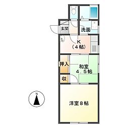 サンヒルズ 1階2Kの間取り