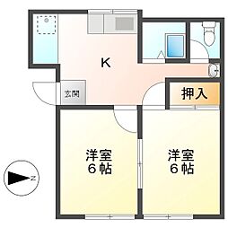 上信荘 2Kの間取図画像