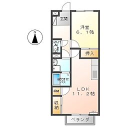 サープラス旭 1LDKの間取図画像
